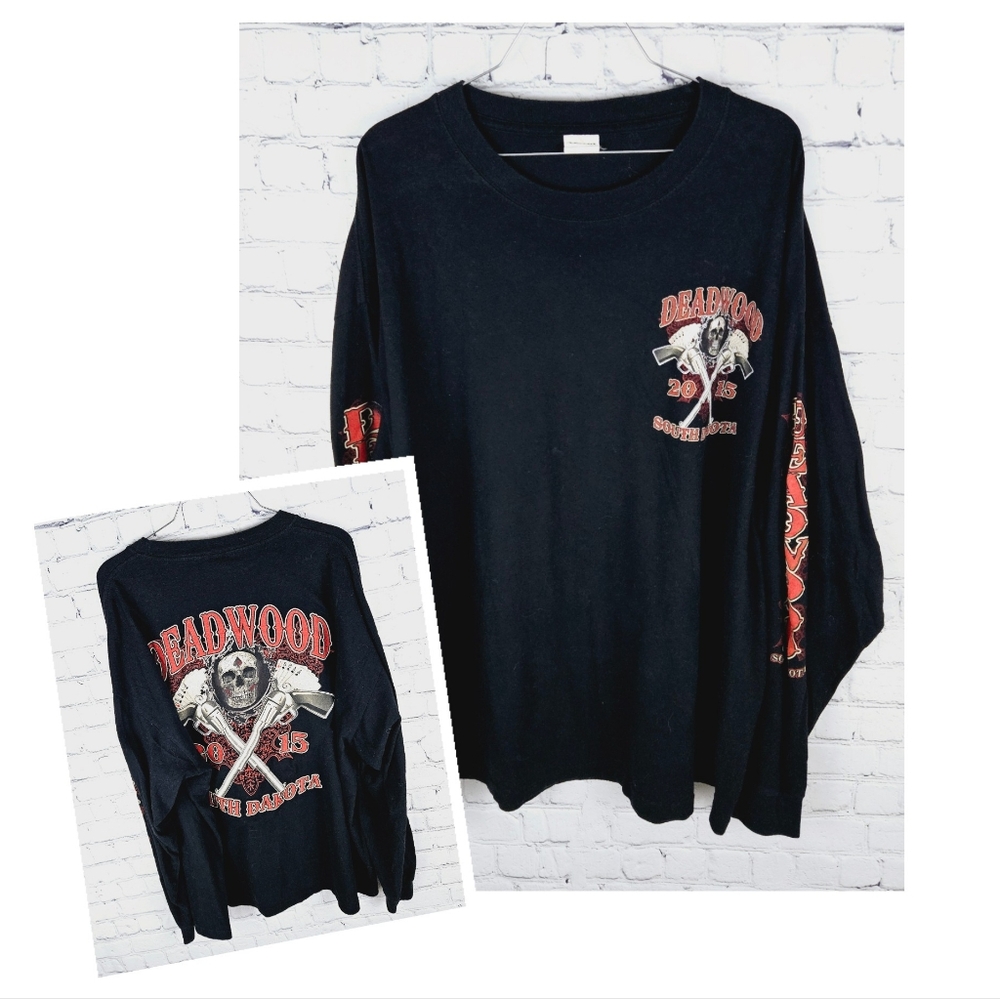 KEYA USA | Deadwood SD 2015 skull guns cards gambling long sleeve shirt